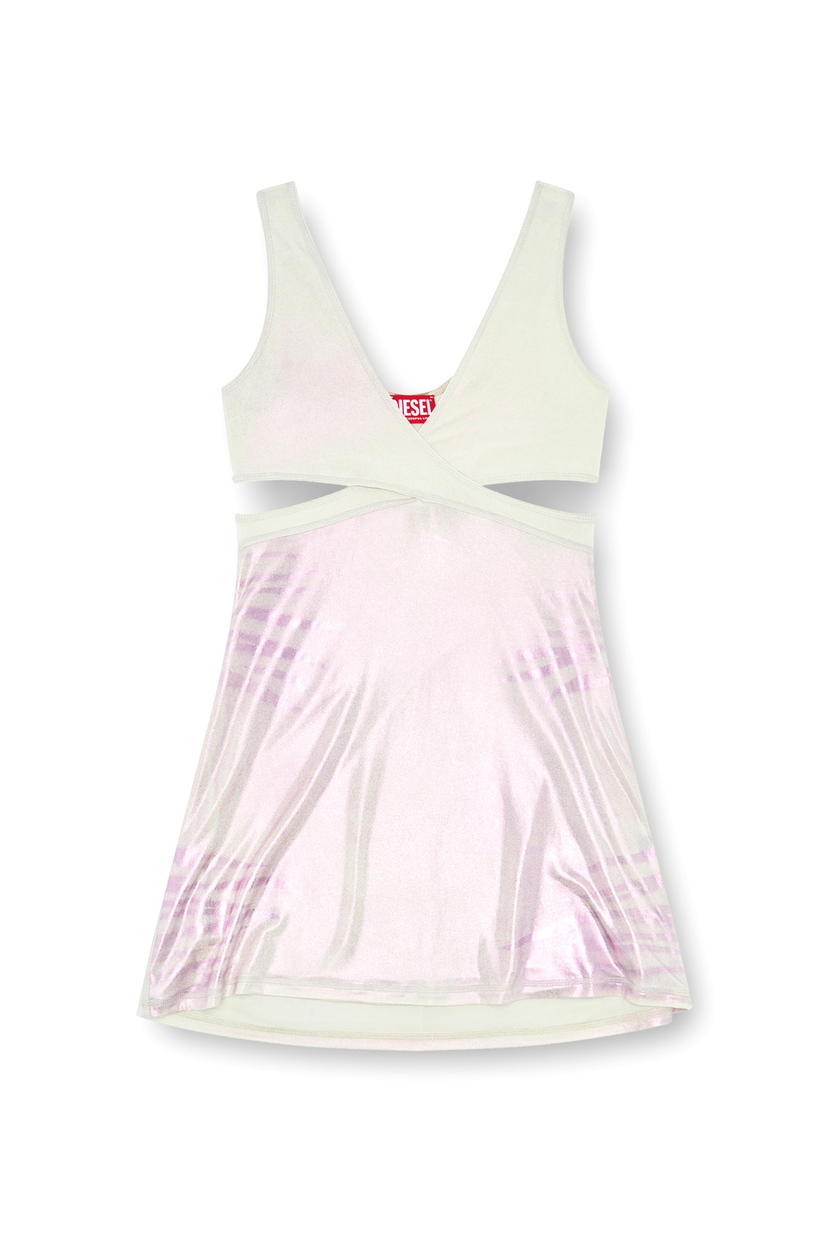 Diesel Short cut-out dress in metallic jersey - Dresses Womens in Multicolor Diesel Diesel Short cut-out dress in metallic jersey - Dresses Womens in Multicolor Diesel