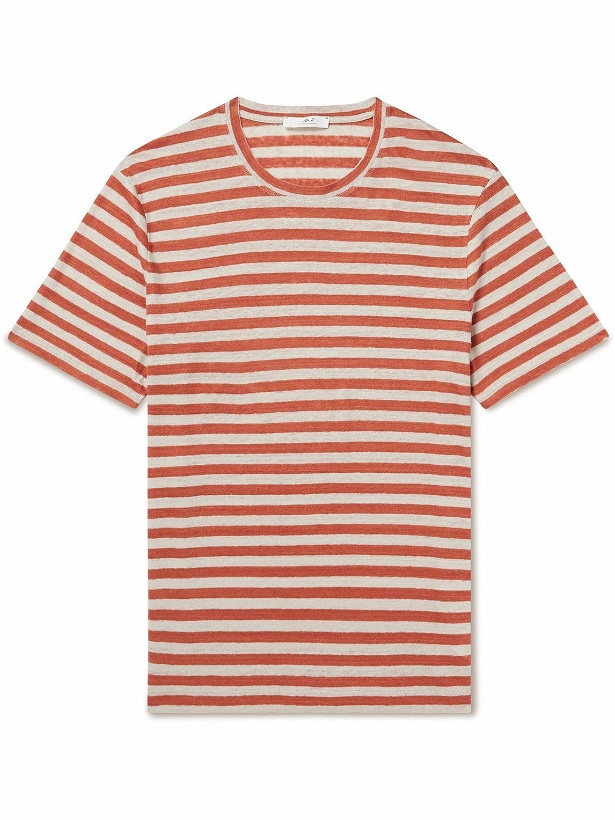 Photo: Mr P. - Striped Linen-Jersey T-Shirt - Red