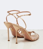 Aquazzura Tell Me Crystal satin sandals