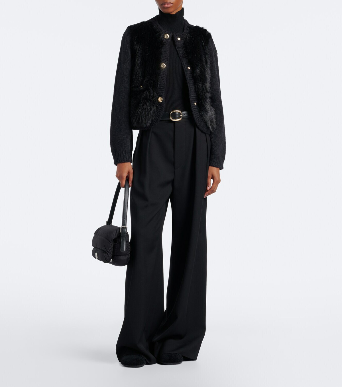 Moncler Down-paneled alpaca and wool-blend cardigan