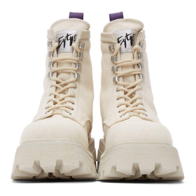 Eytys Off-White Canvas Michigan Boots Eytys