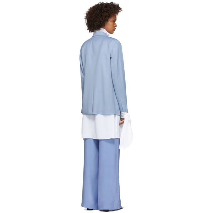 Pyer Moss Blue Oversized Wrap Napkin Blazer