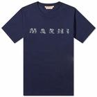 Marni Men's Floral Logo T-Shirt in Blublack