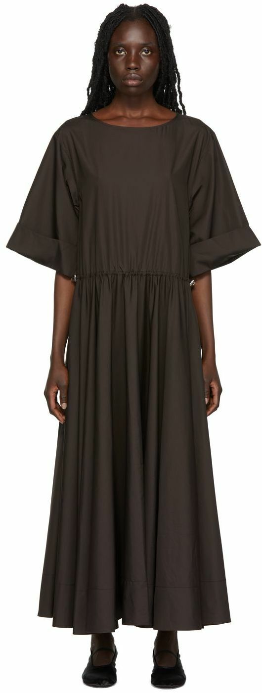 the row brown dress Row Plain midi dress, four leaf clover main image 1