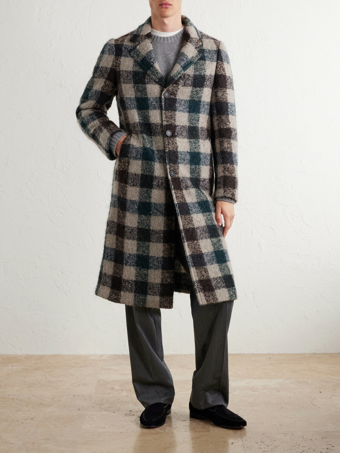 Massimo Alba - Mercury Checked Brushed Wool-Blend Bouclé Coat - Multi