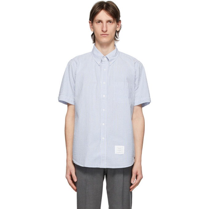 Photo: Thom Browne Blue Seersucker Short Sleeve Shirt