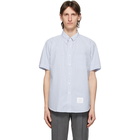 Thom Browne Blue Seersucker Short Sleeve Shirt