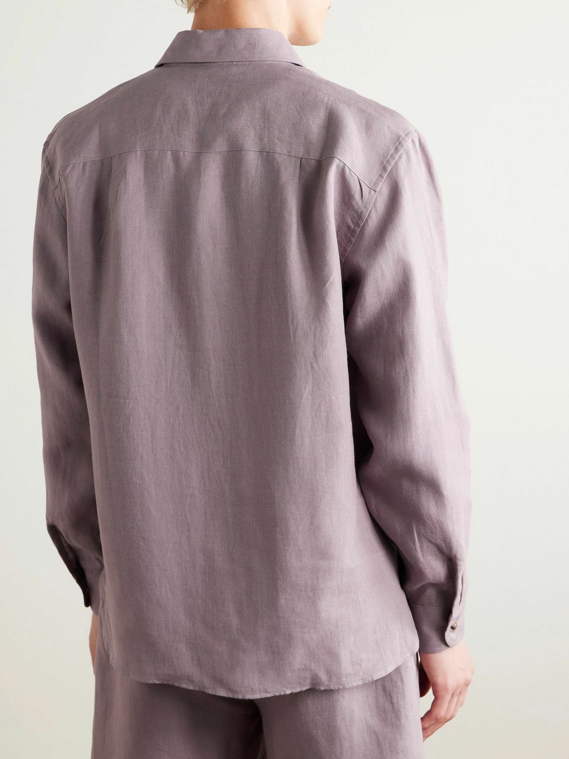 De Bonne Facture - Linen Overshirt - Purple