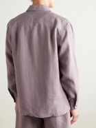 De Bonne Facture - Linen Overshirt - Purple