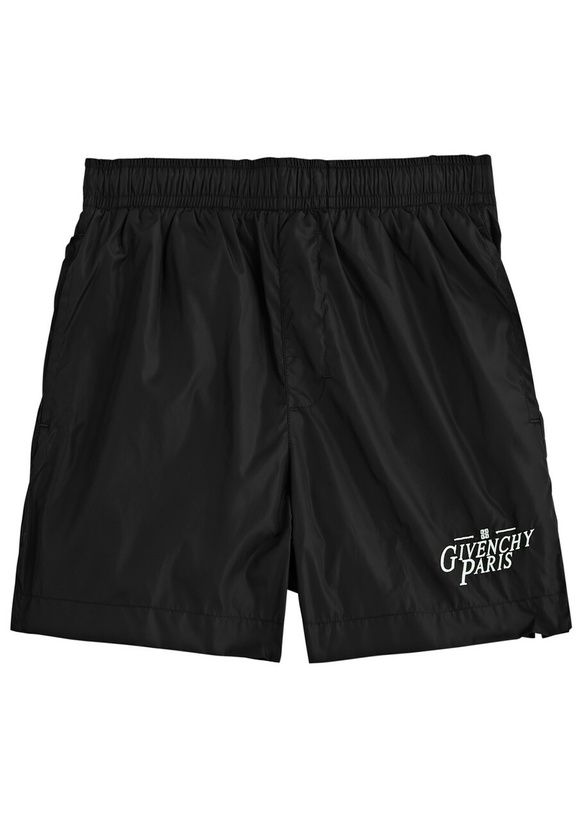 Photo: Givenchy Logo-embroidered Nylon Swim Shorts Black