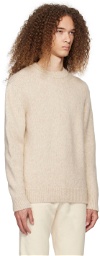 Sunspel Beige Crewneck Sweater