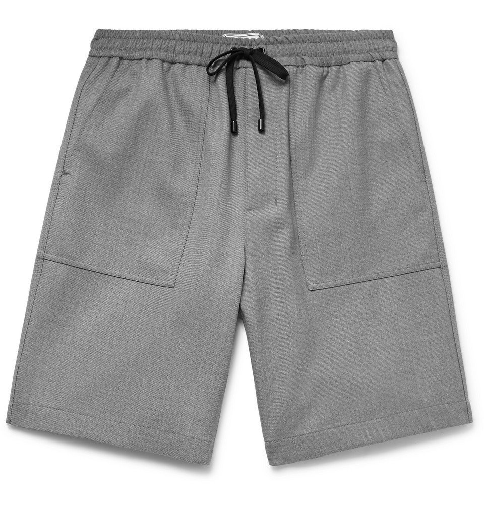 AMI - Virgin Wool-Twill Drawstring Shorts - Men - Gray AMI