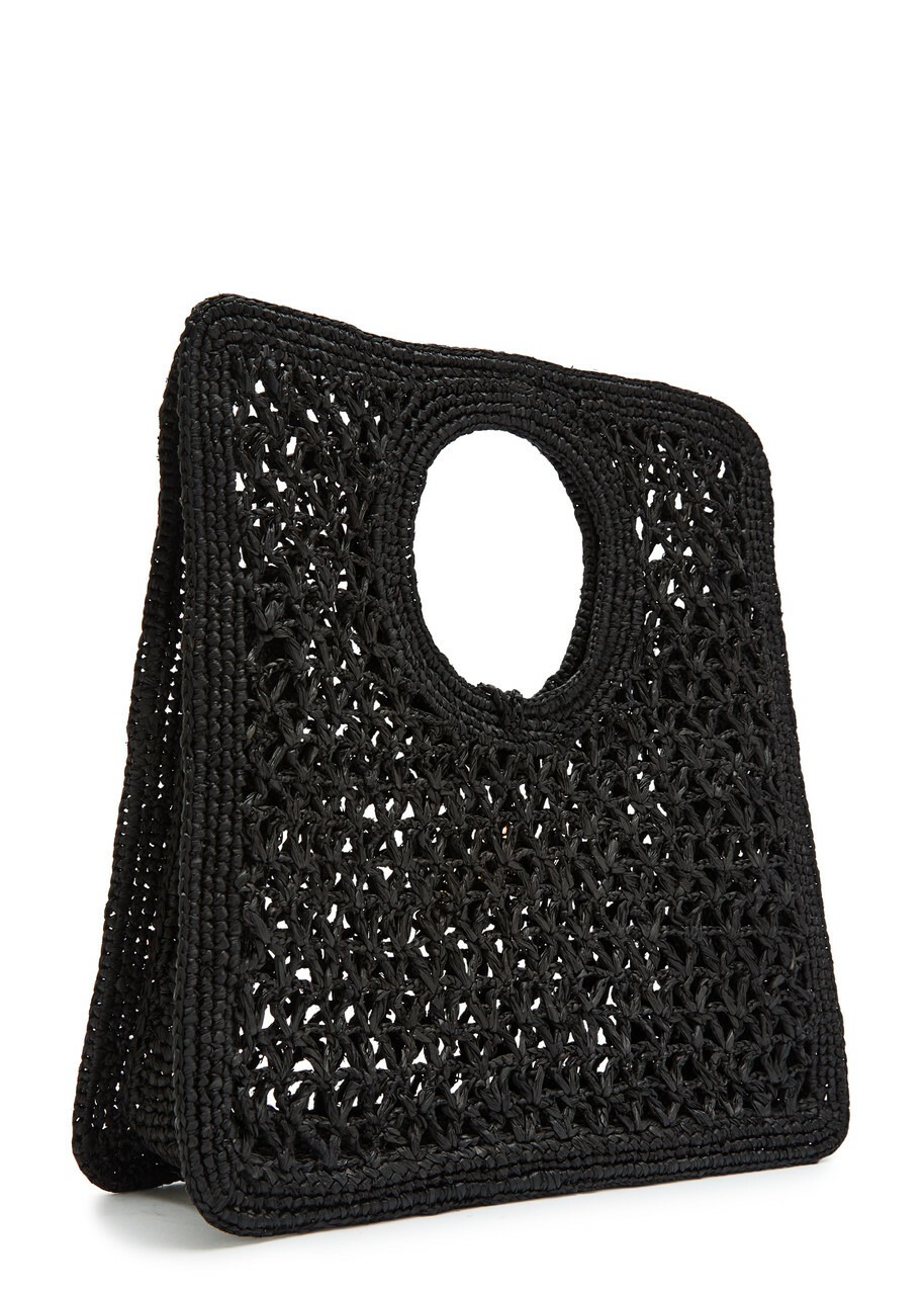 Jacquemus Le Petit Carre Spiaggia Raffia Tote bag - Black - One Size
