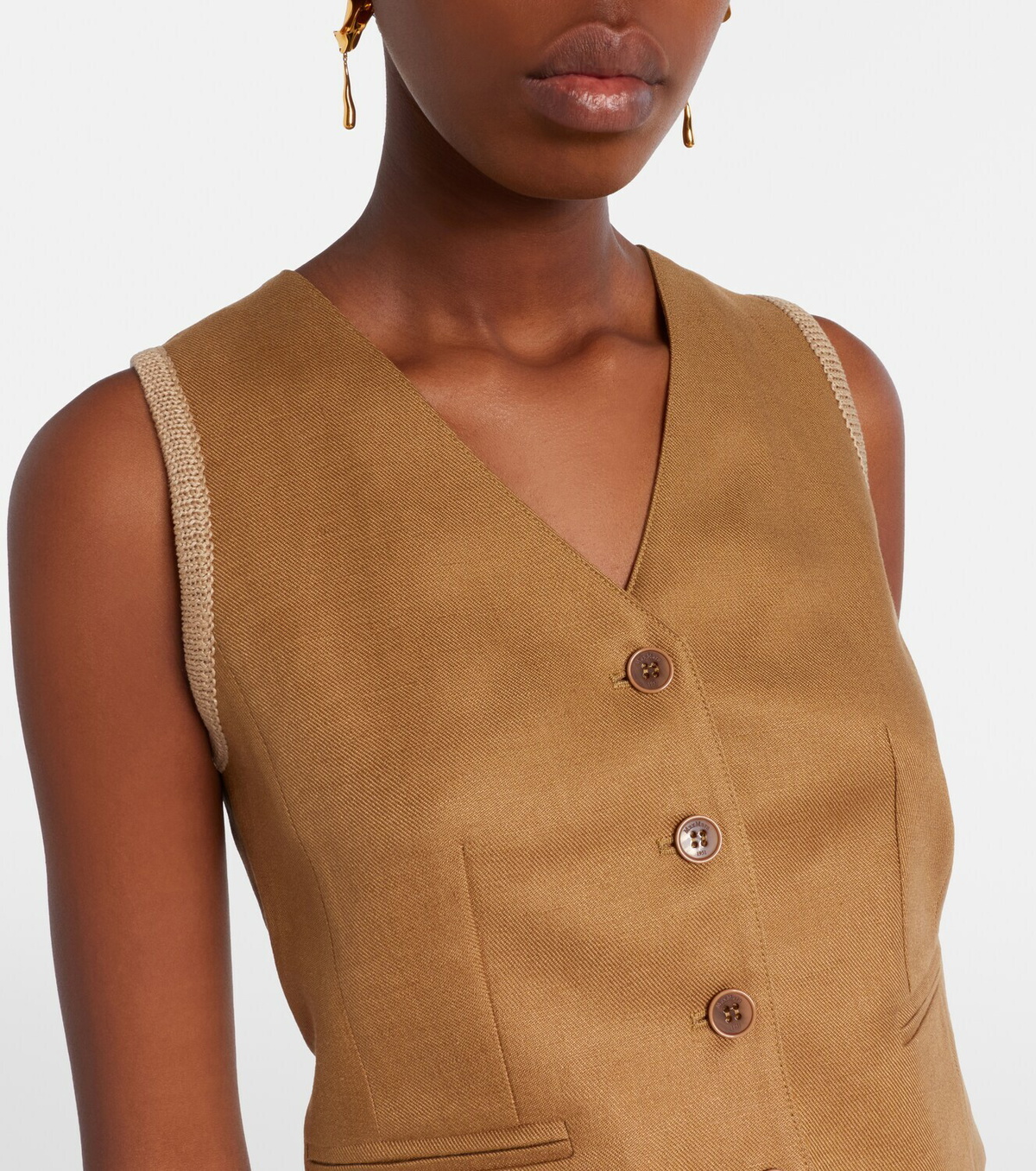 Max Mara Calibri cable-knit linen vest