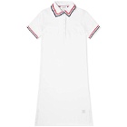 Thom Browne Women's Midi RWB Polo Dress in White