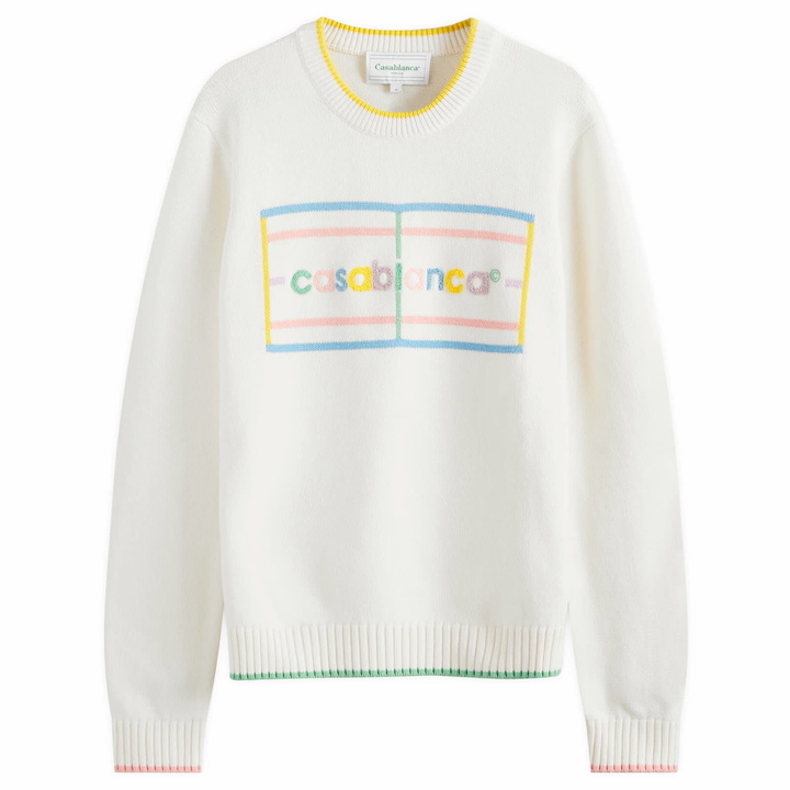 Photo: Casablanca Men's Pastel Court Embroidered Jumper in Off-White