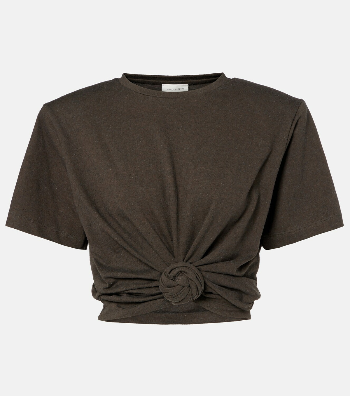Magda Butrym Gathered cotton and silk T-shirt