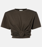 Magda Butrym Gathered cotton and silk T-shirt