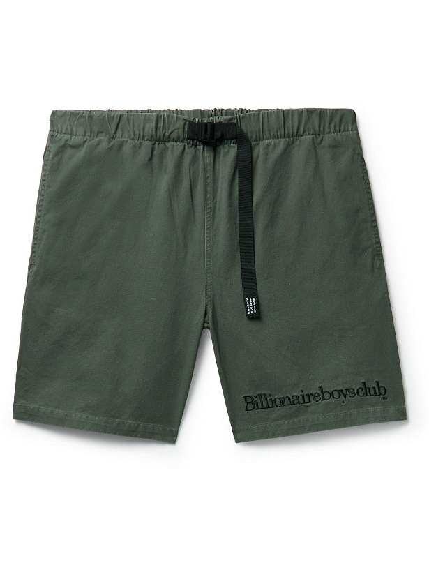 Photo: Billionaire Boys Club - Logo-Embroidered Belted Cotton-Twill Shorts - Green
