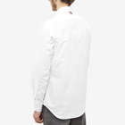 Thom Browne Men's Grosgrain Placket Oxford Shirt in White