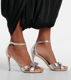 Ferragamo Bow-detail metallic leather sandals