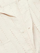 Monitaly - Milano Hakoba Broderie Anglaise Cotton Shirt - Neutrals
