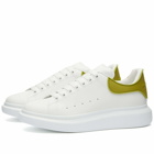 Alexander McQueen Men's TPU Heel Tab Oversized Sneakers in White/Khaki/Lime