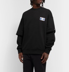 Ader Error - Oversized Layered Logo-Appliquéd Loopback Cotton-Jersey Sweatshirt - Black