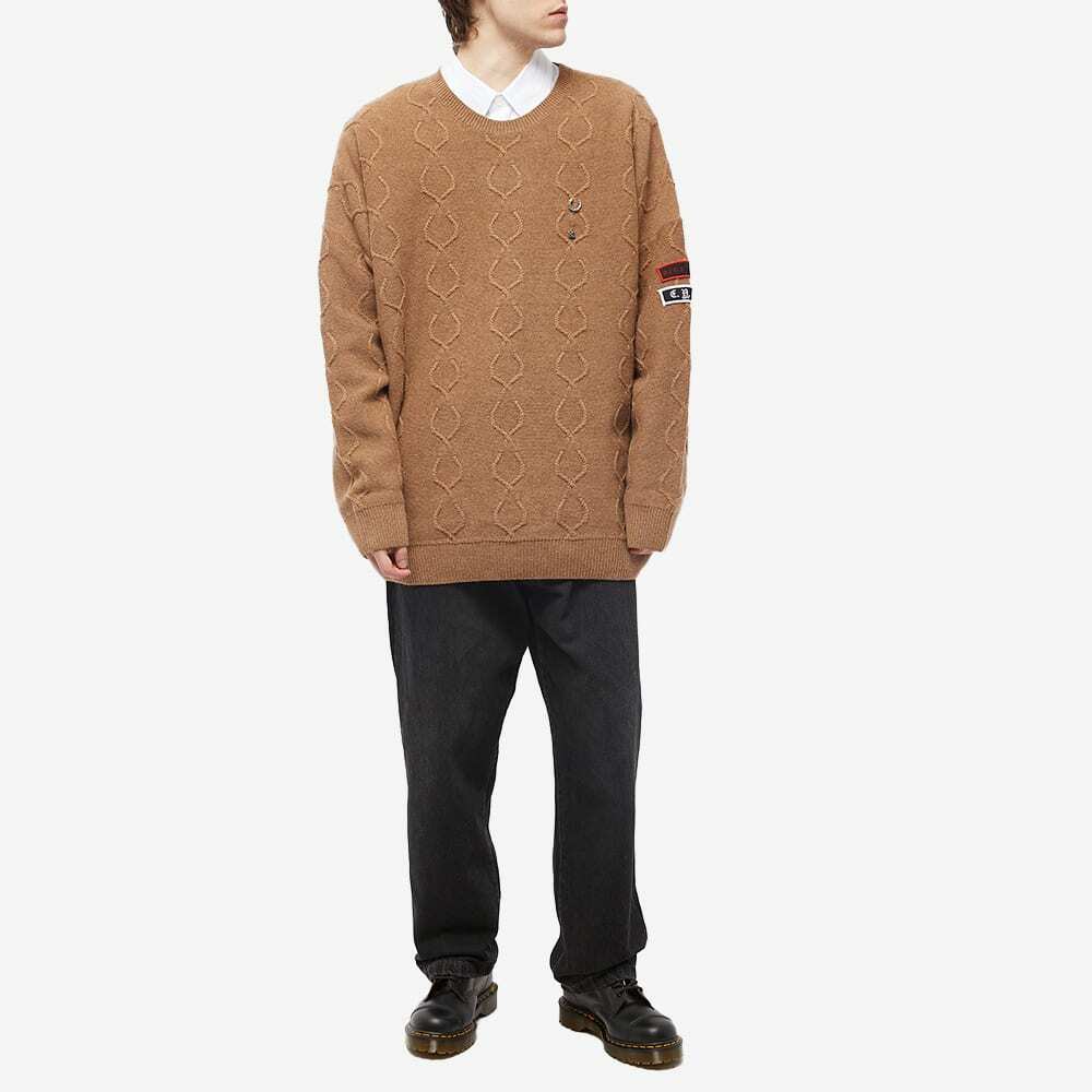 Fred Perry x Raf Simons Patched Oversized Jumper in Almond Fred Perry