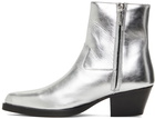 Ernest W. Baker Silver Leather Western Boots