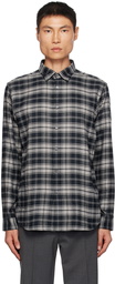 Theory Gray & Navy Irving Shirt