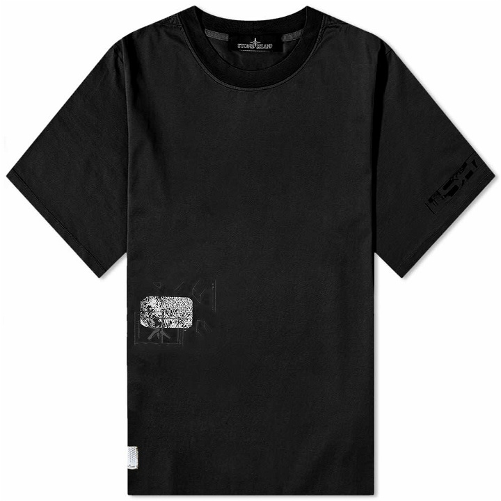 Photo: Stone Island Shadow Project Men's Oversized Printed T-Shirt in Black