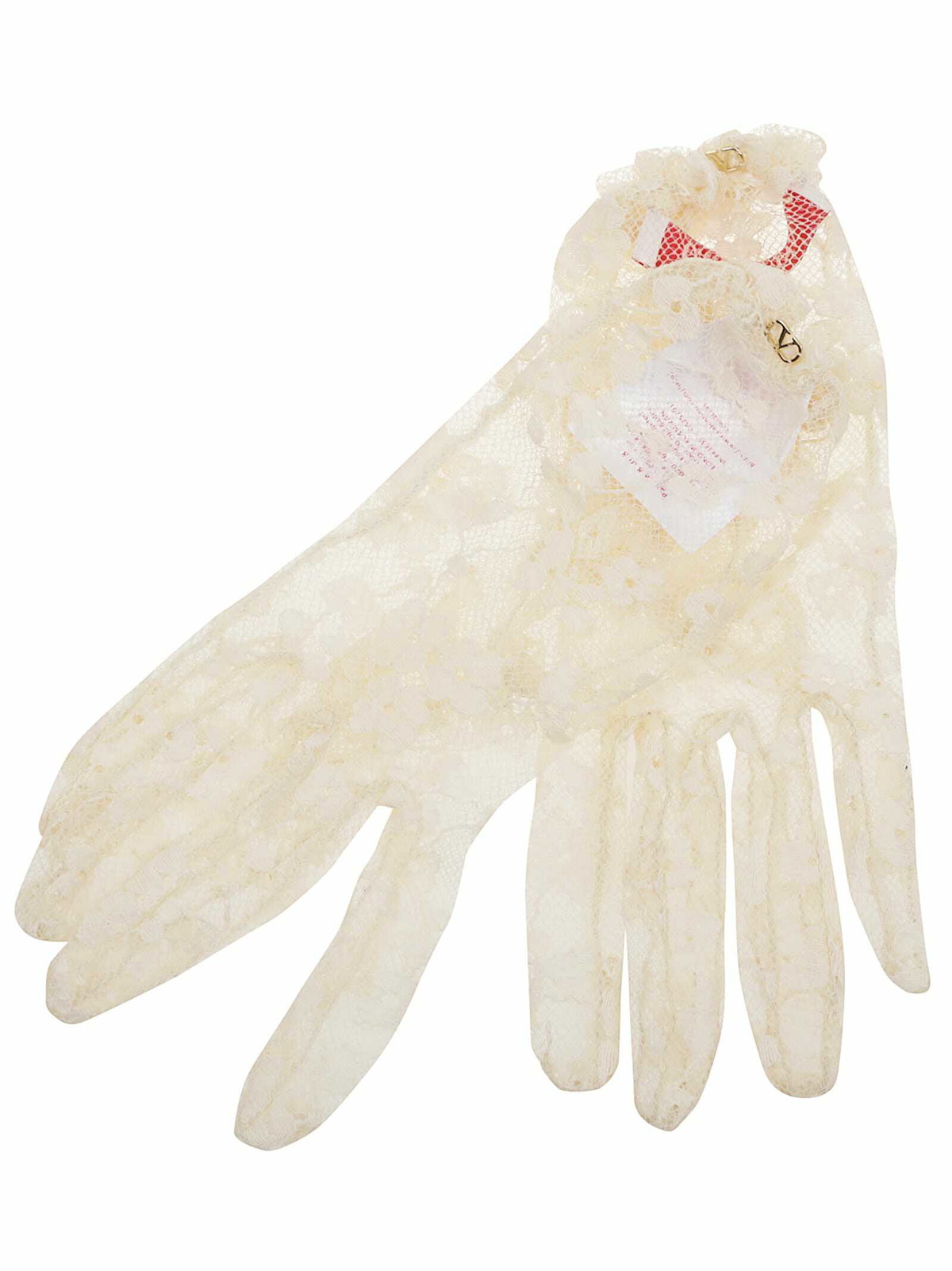 Valentino Garavani Cream Mesh Gloves Valentino Garavani