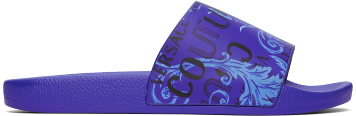 Photo: Versace Jeans Couture Blue Logo Couture Slides