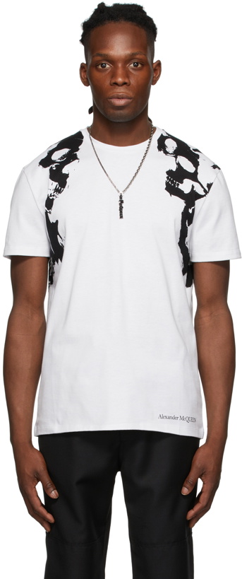 Photo: Alexander McQueen White & Black Graphic T-Shirt