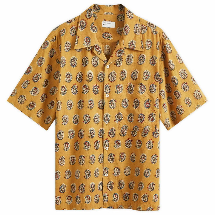 Photo: Universal Works Men's Kalamakari Paisley Camp Shirt in Camel