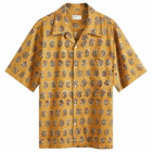 Universal Works Men's Kalamakari Paisley Camp Shirt in Camel