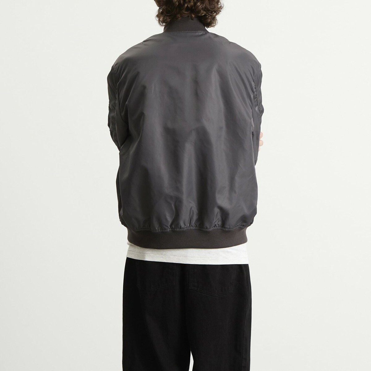A Bathing Ape Men's Tonal Shark MA-1 Jacket in Charcoal