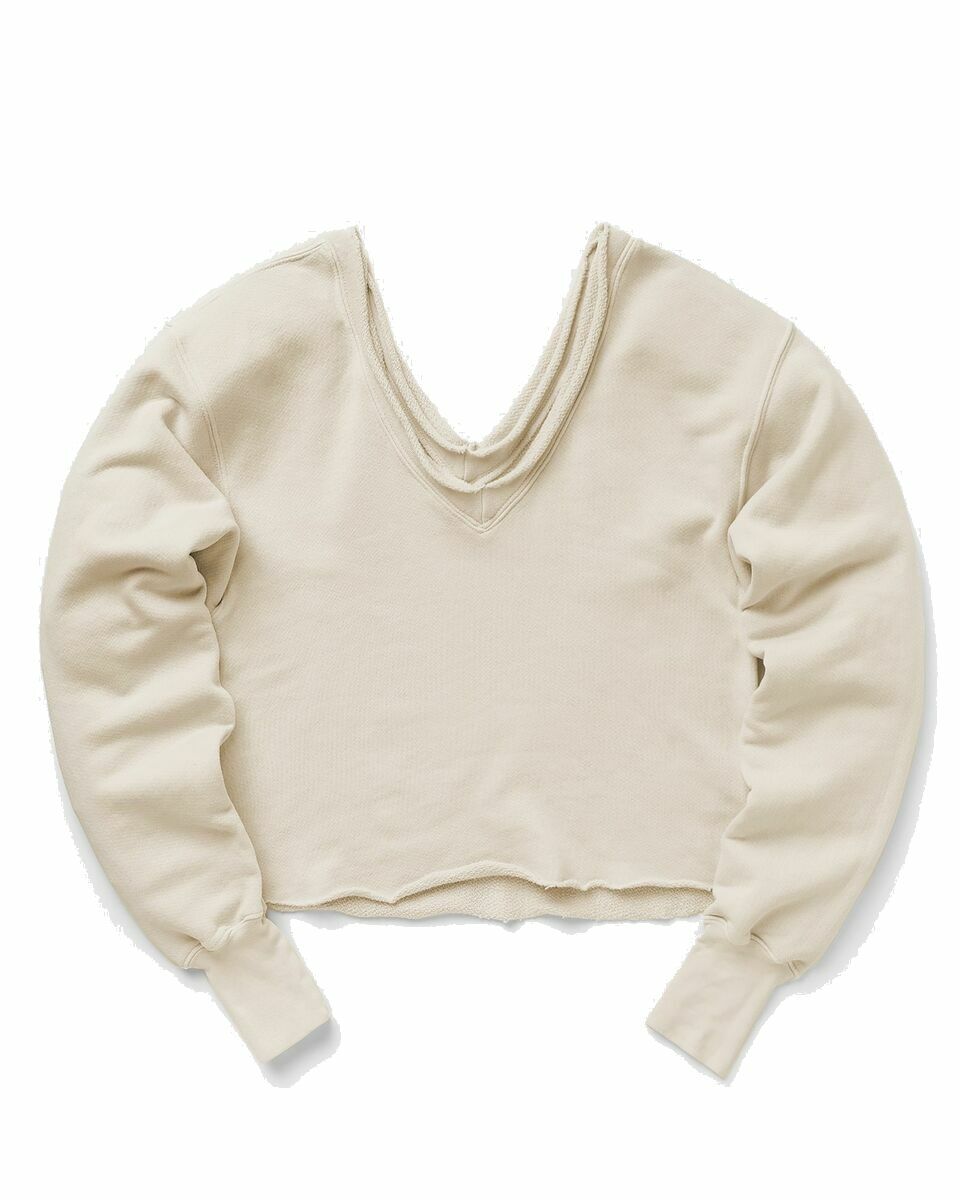 Les Tien Double V Roll Neck Beige - Womens - Sweatshirts Les Tien