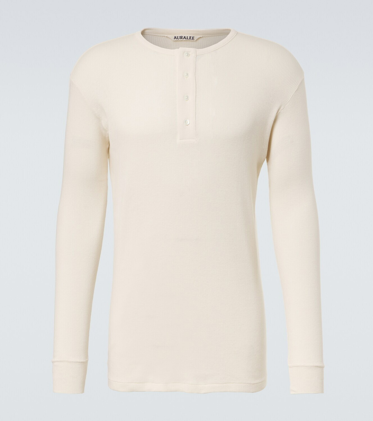Auralee Ribbed-knit cotton Henley shirt Auralee