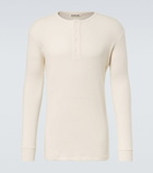 Auralee Ribbed-knit cotton Henley shirt