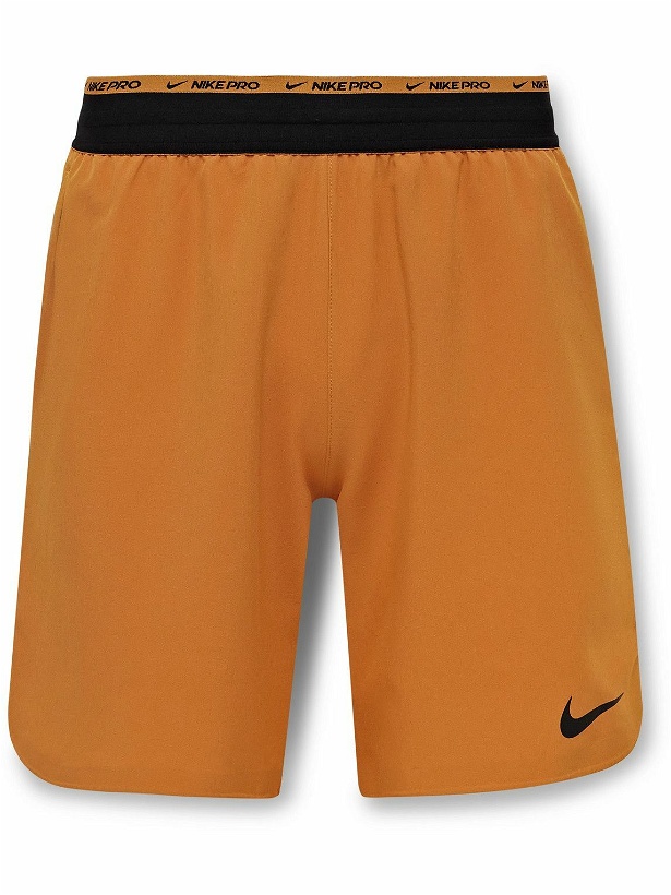 Photo: Nike Training - Pro Flex Rep Mesh-Trimmed Dri-FIT Shorts - Orange