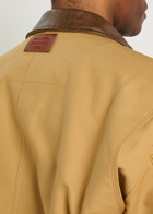 Acne Studios Opada Padded Leather-trim Cotton Jacket Sand