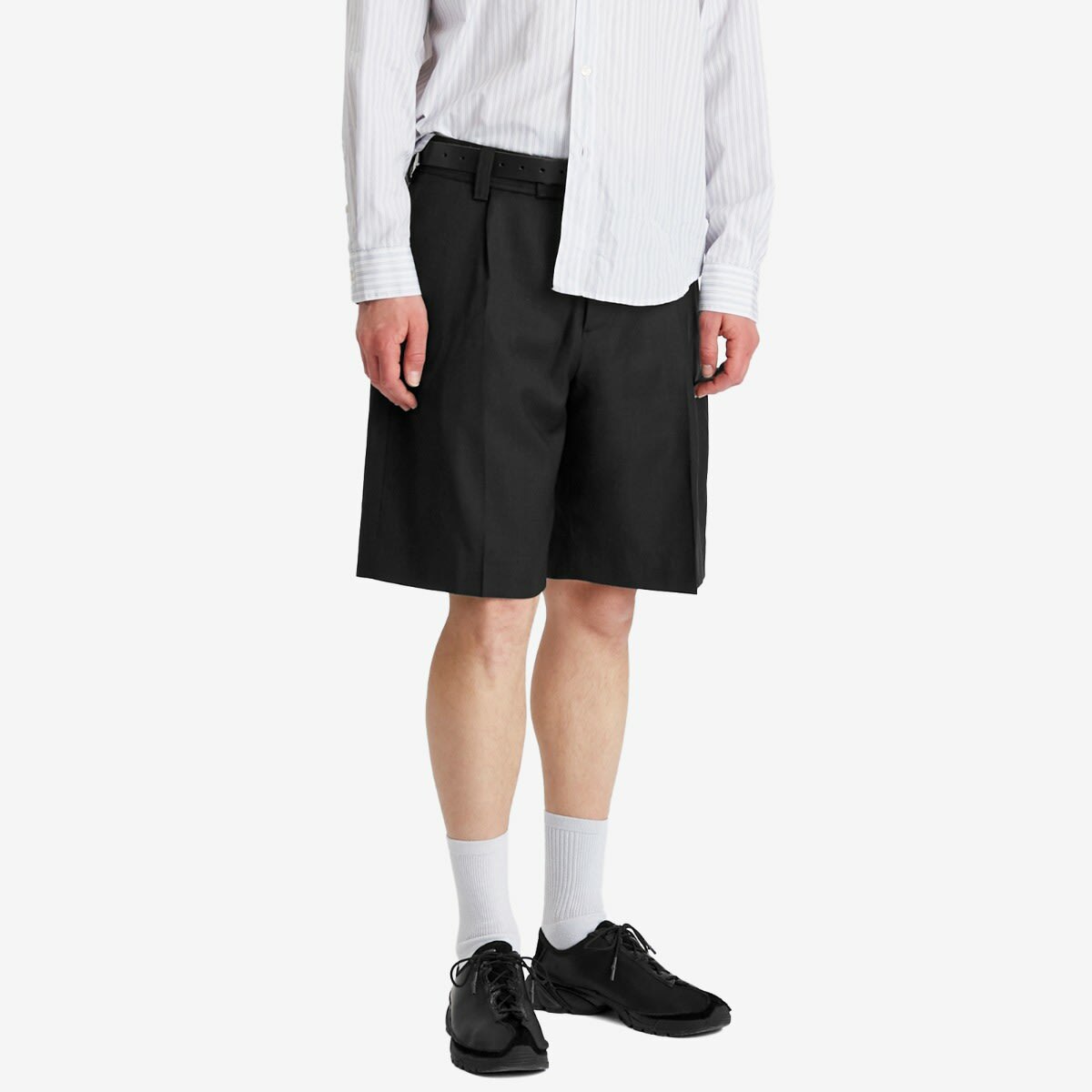 mfpen Men's Classic Shorts in Fine Black Stripe