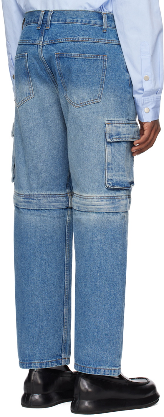 WYNN HAMLYN Blue Cargo Jeans