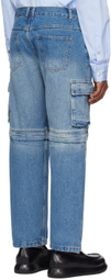 WYNN HAMLYN Blue Cargo Jeans