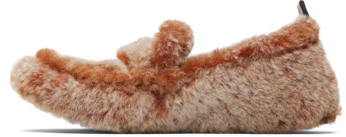 Acne Studios Orange Shearling Loafers
