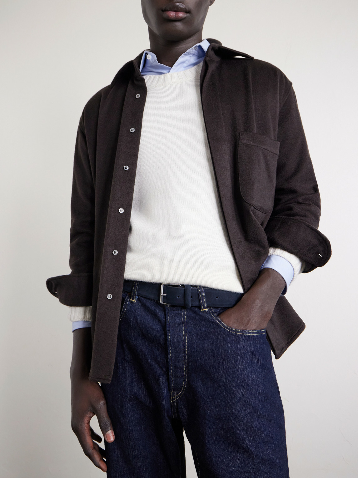 Anderson's - 3cm Suede Belt - Blue