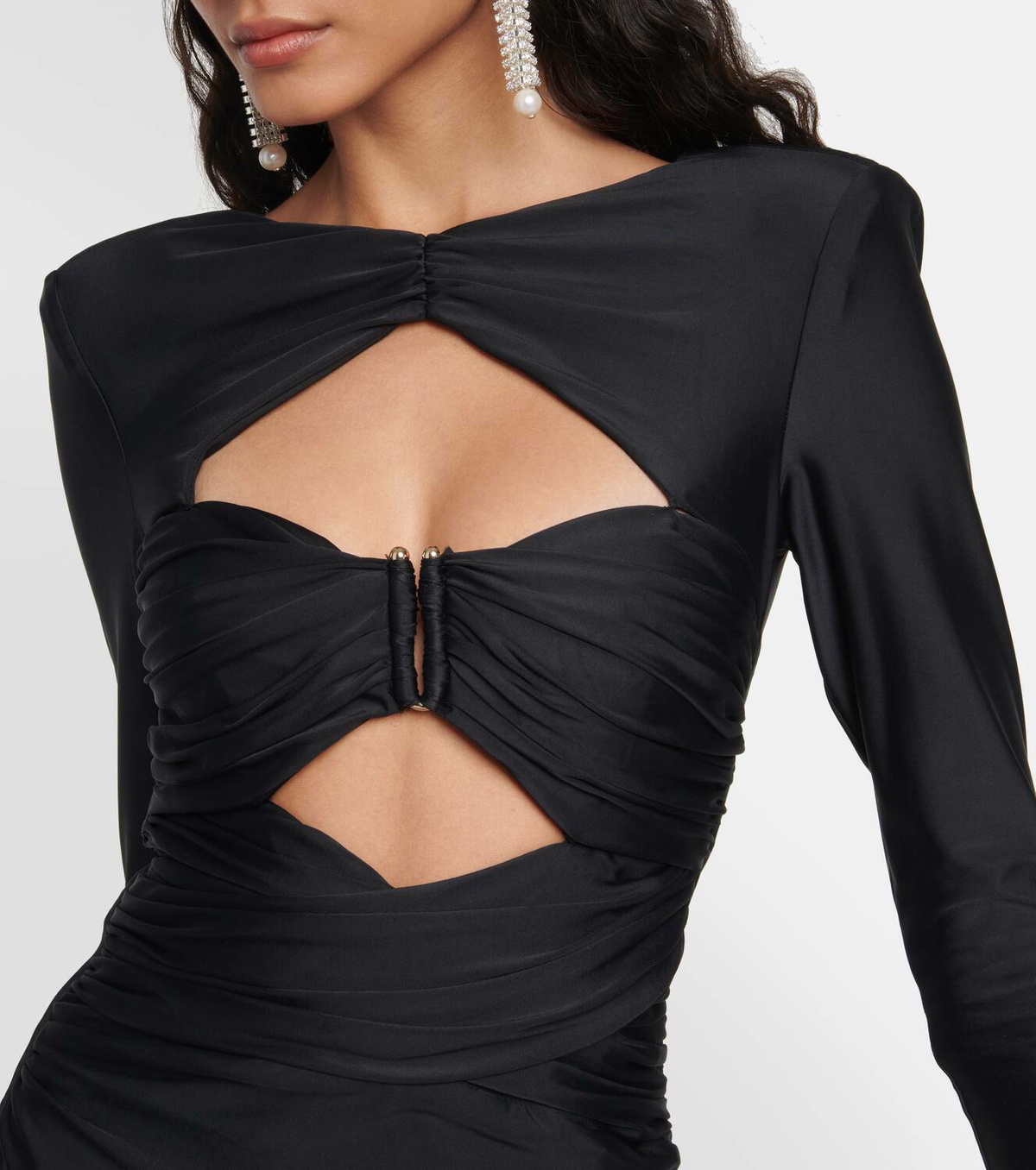 Self-Portrait Ruched cutout jersey minidress Self-Portrait