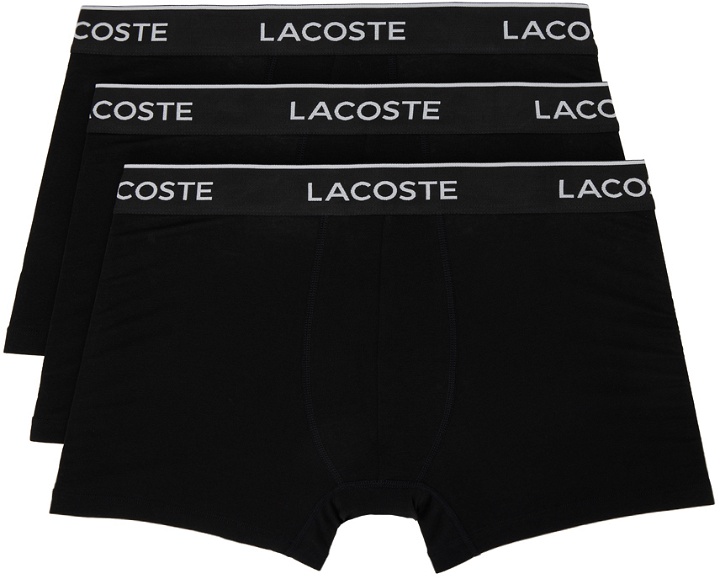 Photo: Lacoste Three-Pack Black Casual Boxers